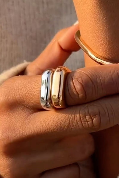 18K STAINLESS STEEL TARNISH FREE  GEOMETRIC RINGS | 40R147