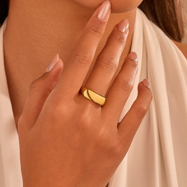 18K STAINLESS STEEL TARNISH FREE  GEOMETRIC RINGS | 40R147