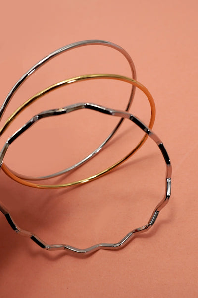 18K NON-TARNISH WATERPROOF STAINLESS STEEL BANGLE | 40B5237