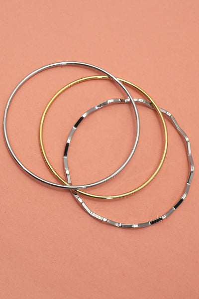 18K NON-TARNISH WATERPROOF STAINLESS STEEL BANGLE | 40B5237
