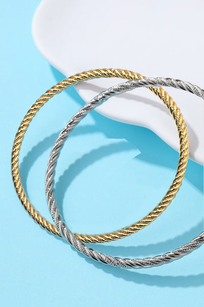 18K NON-TARNISH WATERPROOF STAINLESS STEEL BANGLE | 40B5237