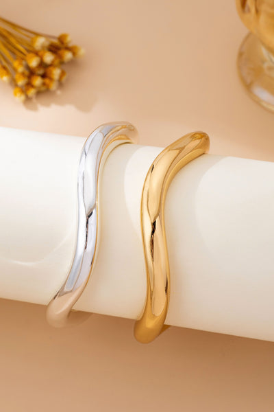 Two-Tone Waivy Tube Bangle Duo | 80B1587