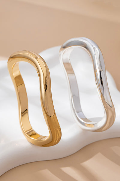 Two-Tone Waivy Tube Bangle Duo | 80B1587