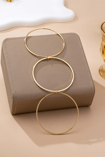 Gold & silver bangles with crystal row Bracelet | 80B1610