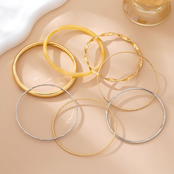 Gold and Acrylic Multi Bangle Set Bracelet | 80B1590