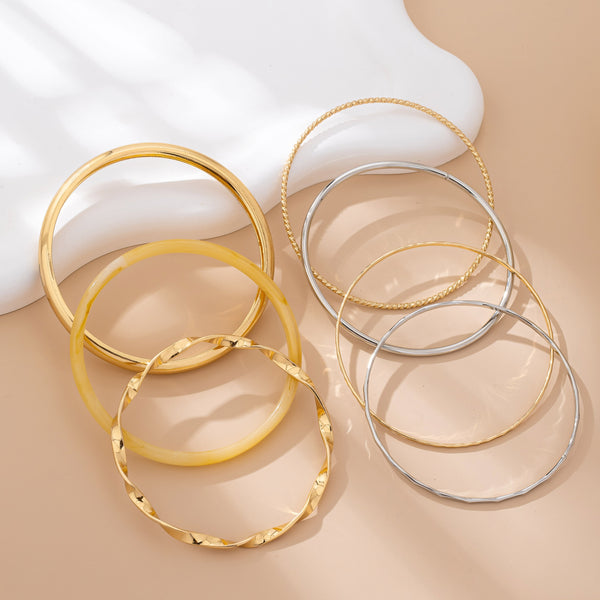Gold and Acrylic Multi Bangle Set Bracelet | 80B1590