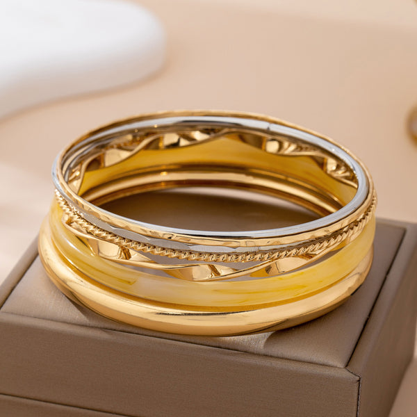 Gold and Acrylic Multi Bangle Set Bracelet | 80B1590