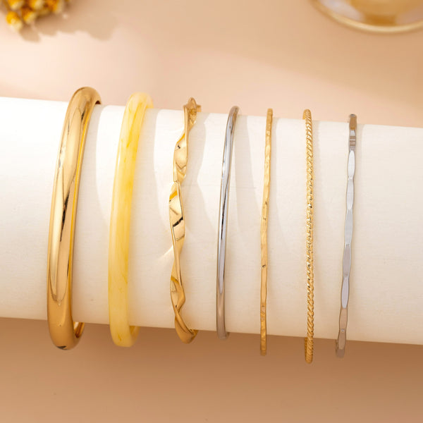 Gold and Acrylic Multi Bangle Set Bracelet | 80B1590