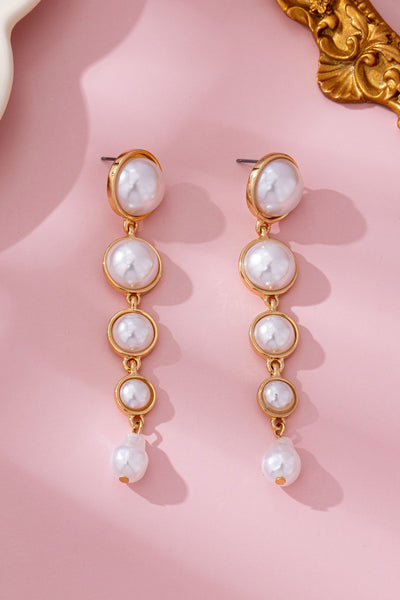 Linear Gradual Pearl Drop Earring | 80E61764