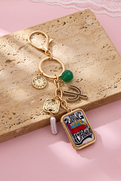 Boho California Surfing Charm Keychain | 80K104