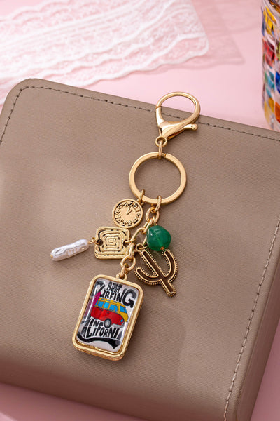 Boho California Surfing Charm Keychain | 80K104