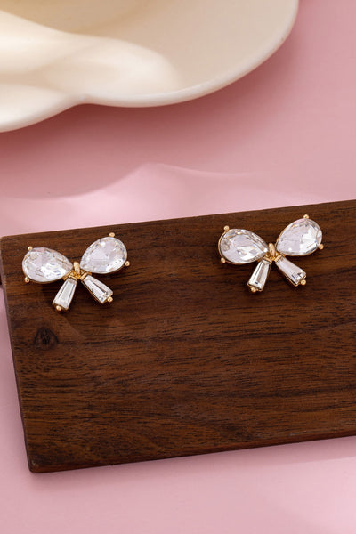 Crystal Bow Stud Earrings | 80E61820
