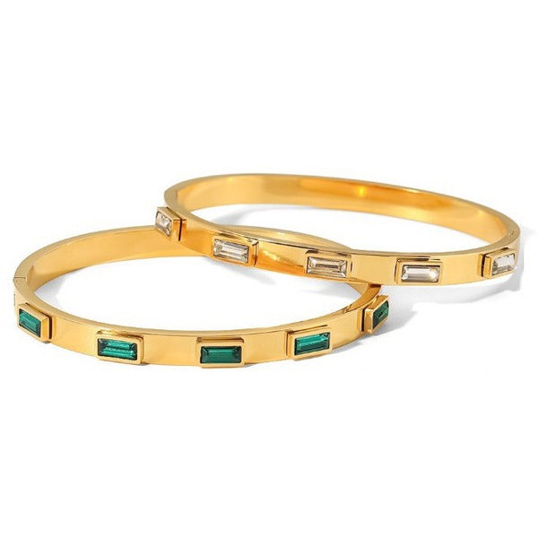 18K NON-TARNISH WATERPROOF STAINLESS STEEL BANGLE | 40B5240