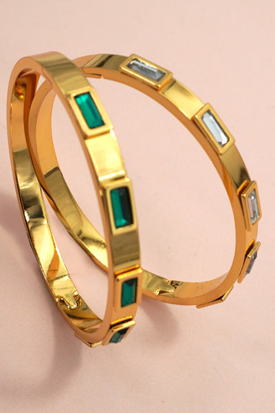 18K NON-TARNISH WATERPROOF STAINLESS STEEL BANGLE | 40B5240