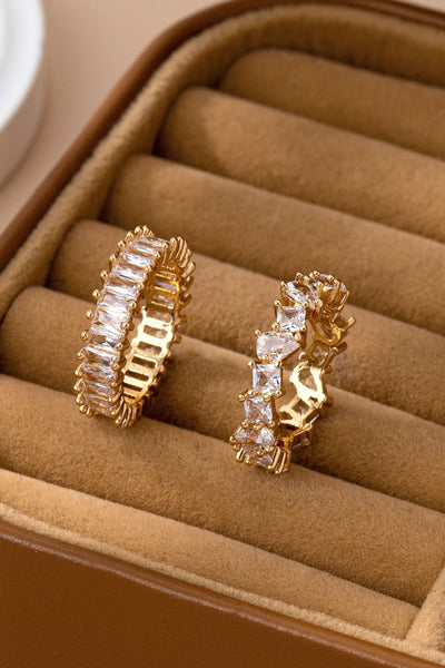 Gold TearDrop Marquise Crystal Eternity Ring | 80R161