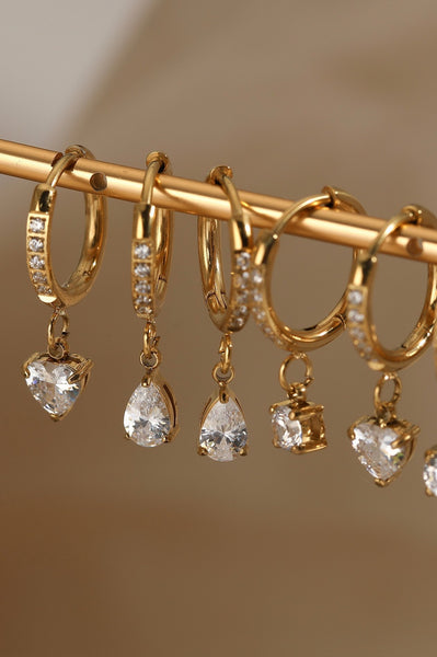 18K STAINLESS STEEL TARNISH FREE CRYSTAL EARRINGS | 40E471