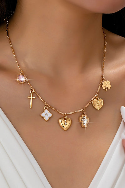 CHARM NECKLACE-crosses hearts flowers clovers | 80N92807