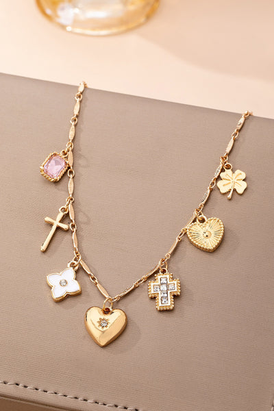 CHARM NECKLACE-crosses hearts flowers clovers | 80N92807