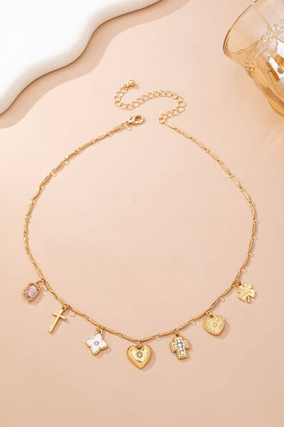 CHARM NECKLACE-crosses hearts flowers clovers | 80N92807