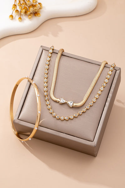 Herringbone Bow Bezels  & Open Cuff Bracelet | 80B1638