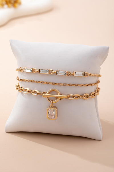 Multi Baguette Crystals & Toggle Clasp | 80B1650