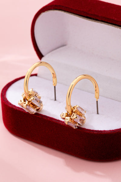 Gold-Tone Crystal Climber Hoop Earrings | 80E61868