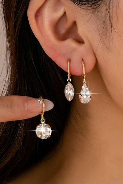 Clear Crystal Drop Huggie Earring Set | 80E61885