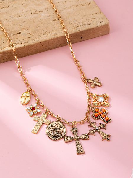 Charm Necklace-Gothic Cross Charms | 80N92813