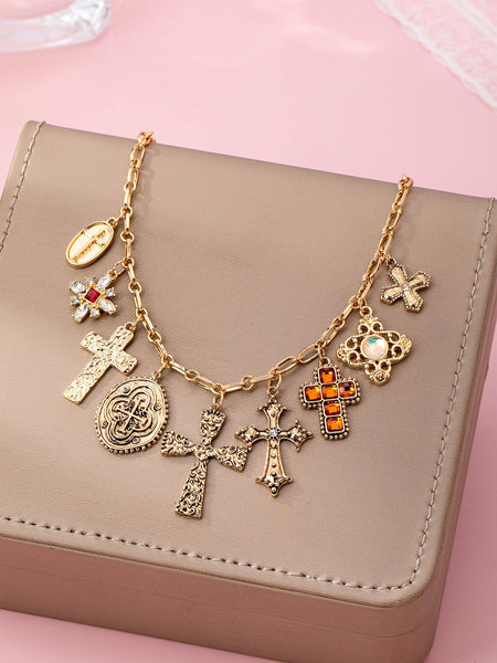 Charm Necklace-Gothic Cross Charms | 80N92813
