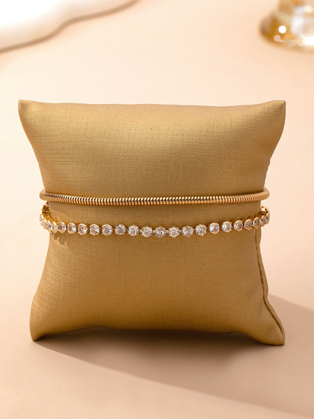 Double Snake Chain Crystal Bracelet | 80B1653