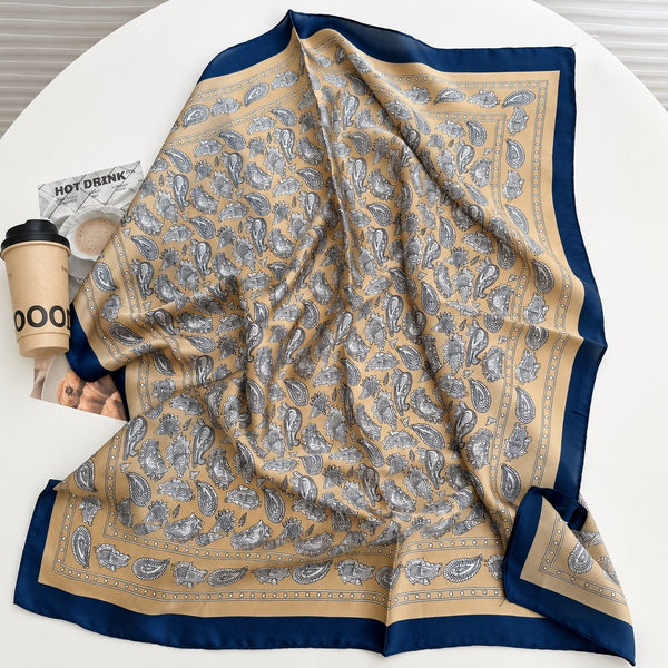 Oversized Paisley Border Print Square Scarf | 40SC759