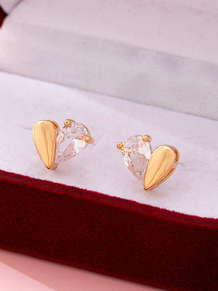 Heart-Shaped Crystal Stud Earrings | 80E61918