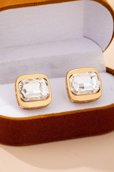 Crystal Cushion-Cut Stud Earrings | 80E62066