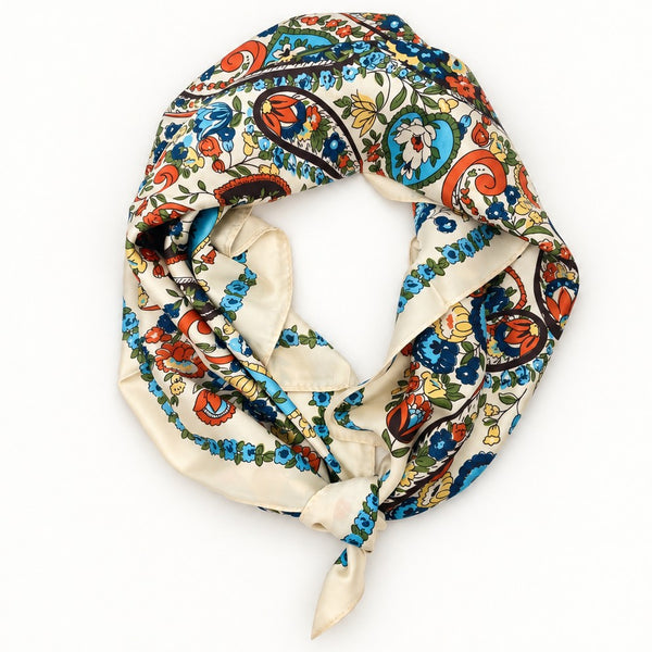 Paisley Print Silky Square Scarf | 40SC758