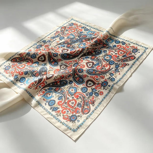 Paisley Print Silky Square Scarf | 40SC758