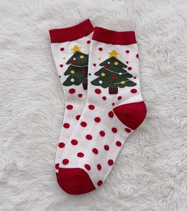 Festive Holiday Polka Dot Crew Socks | 40S02102