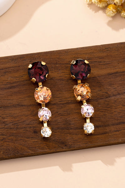 Warm Gemstone Linear Drop Earrings | 80E61973