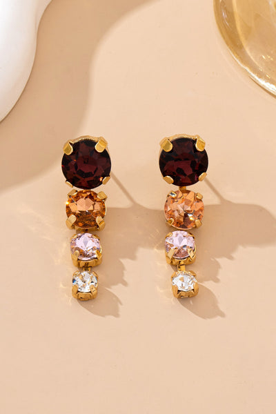 Warm Gemstone Linear Drop Earrings | 80E61973