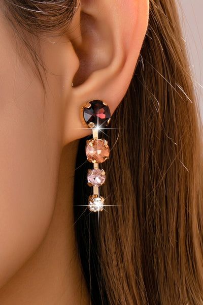 Warm Gemstone Linear Drop Earrings | 80E61973