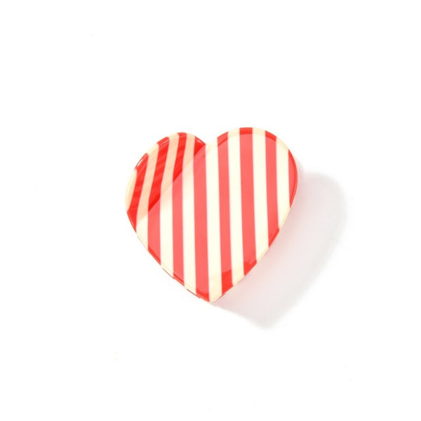 Polka Dot & Striped Heart Hair Claw Clips | 40H1053