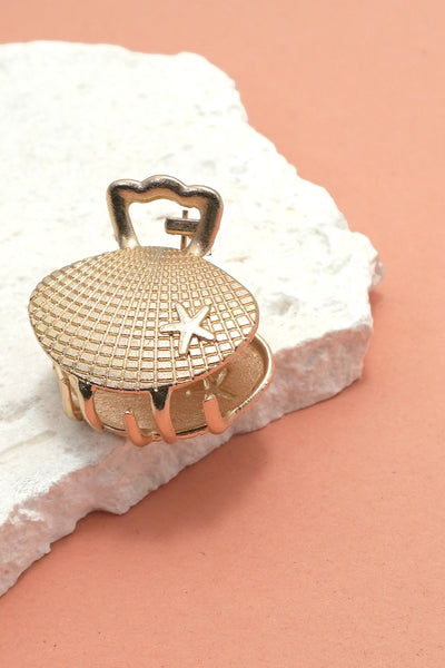 Gold-Tone Nautical Mini Hair Claw Clip 3 Pcs Set | 40H1075