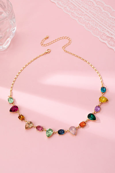 Rainbow Pear Gemstone Dangle Necklace | 80N92848