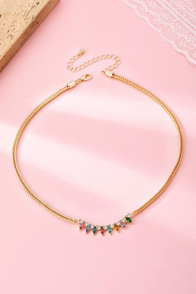 Rainbow Marquise Drop Bib Necklace | 80N92850