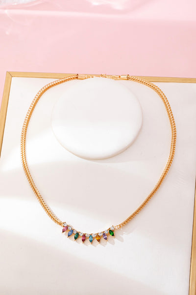 Rainbow Marquise Drop Bib Necklace | 80N92850