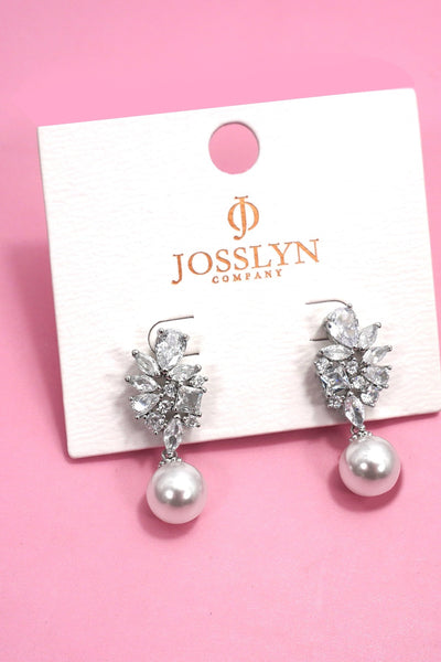 Marquise Crystal & Pearl Drop Earrings | 40E486