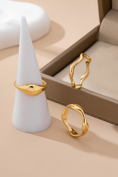 Multi-Band Statement Modern Stacked Wave Ring | 80R256