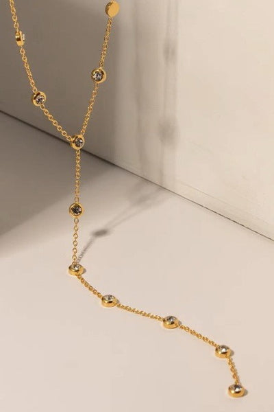 18K STAINLESS STEEL TARNISH FREE Y NECKLACE | 40NK9676