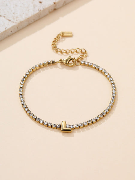 18K STAINLESS STEEL TARNISH FREE INITIAL BRACELET | 40B5246