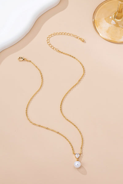 Classic CZ Crystal & Pearl Pendant Necklace | 80N92872
