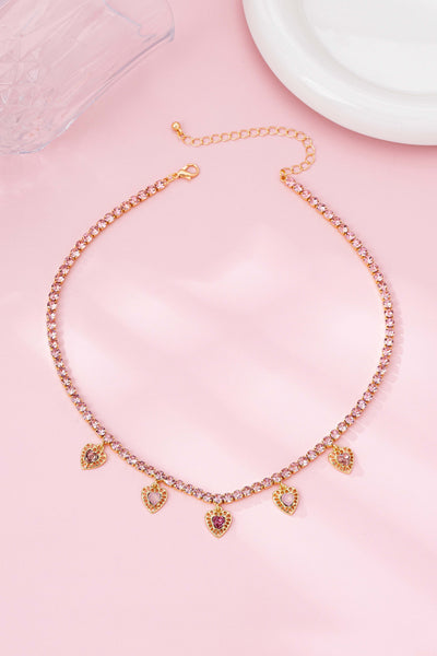 Glass Crystal Tennis Charms Necklace | 80N92887